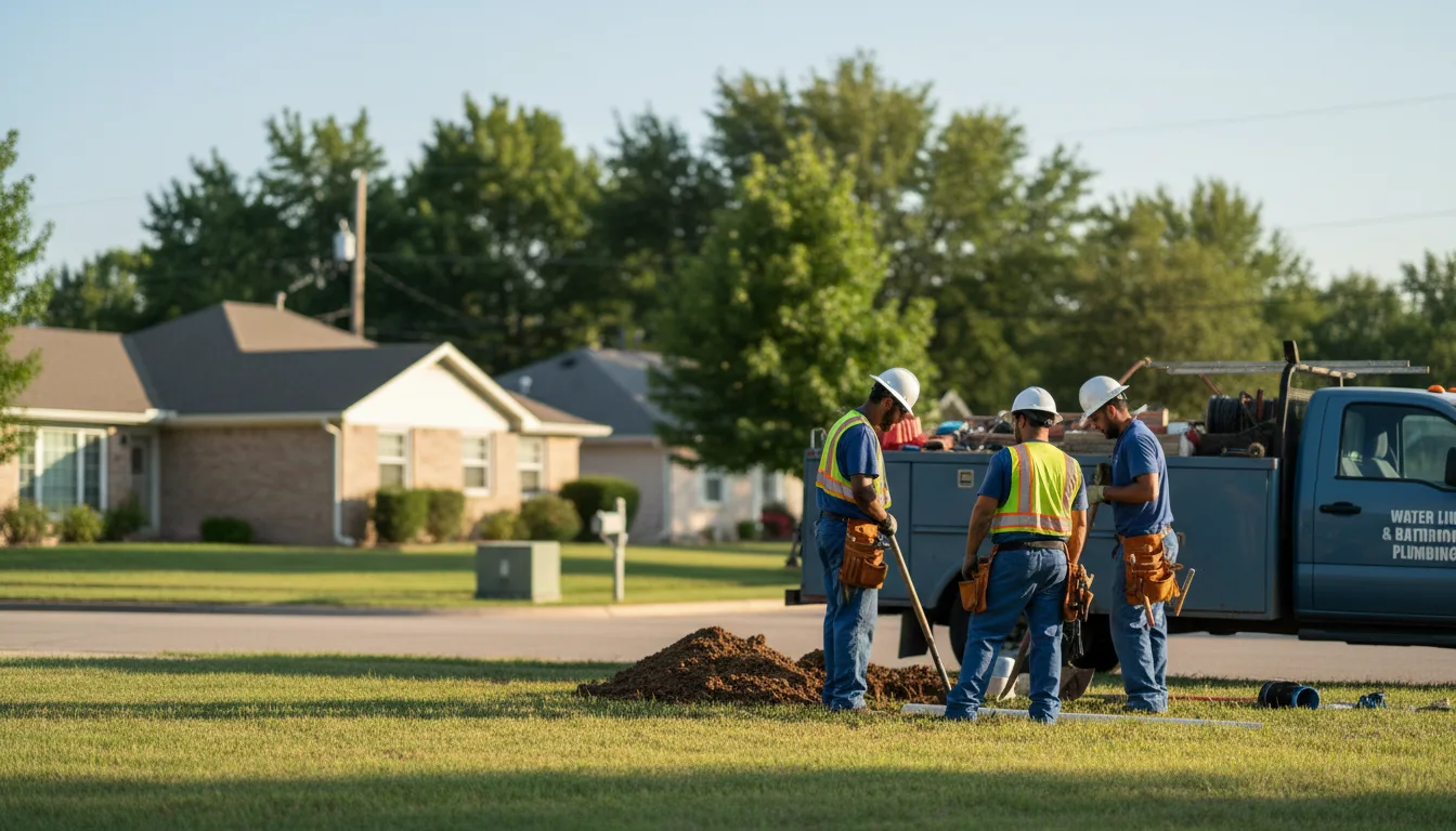 Residential water line and bathroom plumbing service in Maywood, NE